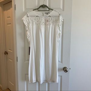 Anthropologie White Lace Melia Mini Dress, size XL